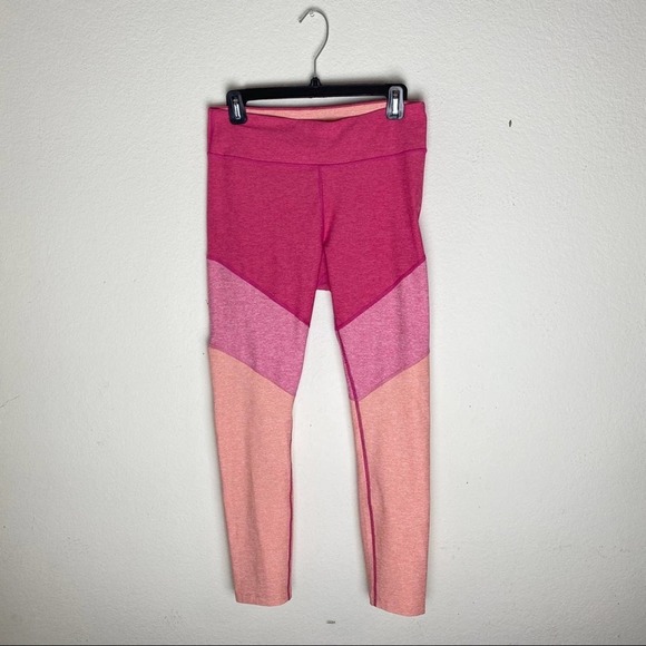 Outdoor Voices Pink Paneled Colorblock Leggings L - Picture 2 of 7